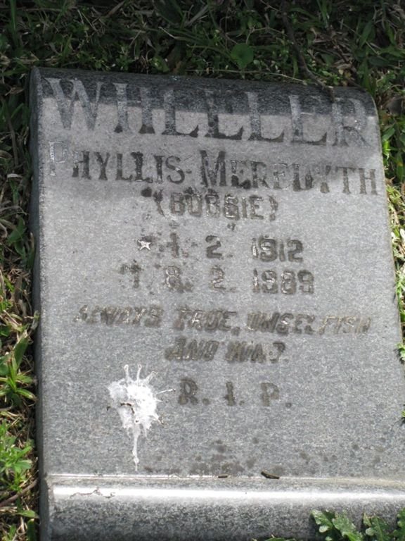 WHEELER Phyllis Meredith 1912-1989