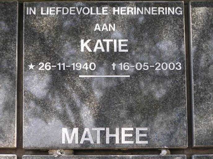 MATHEE Katie 1940-2003