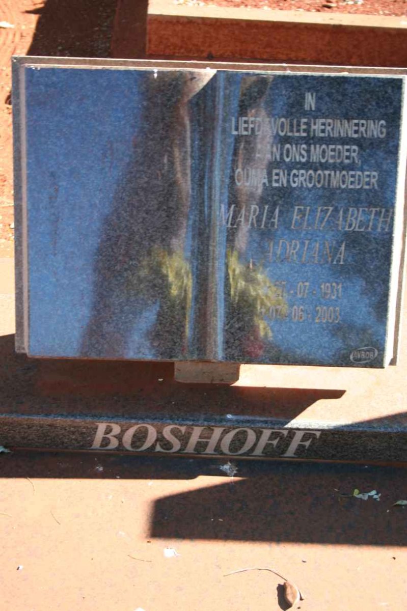BOSHOFF Maria Elizabeth Adriana 1931-2003