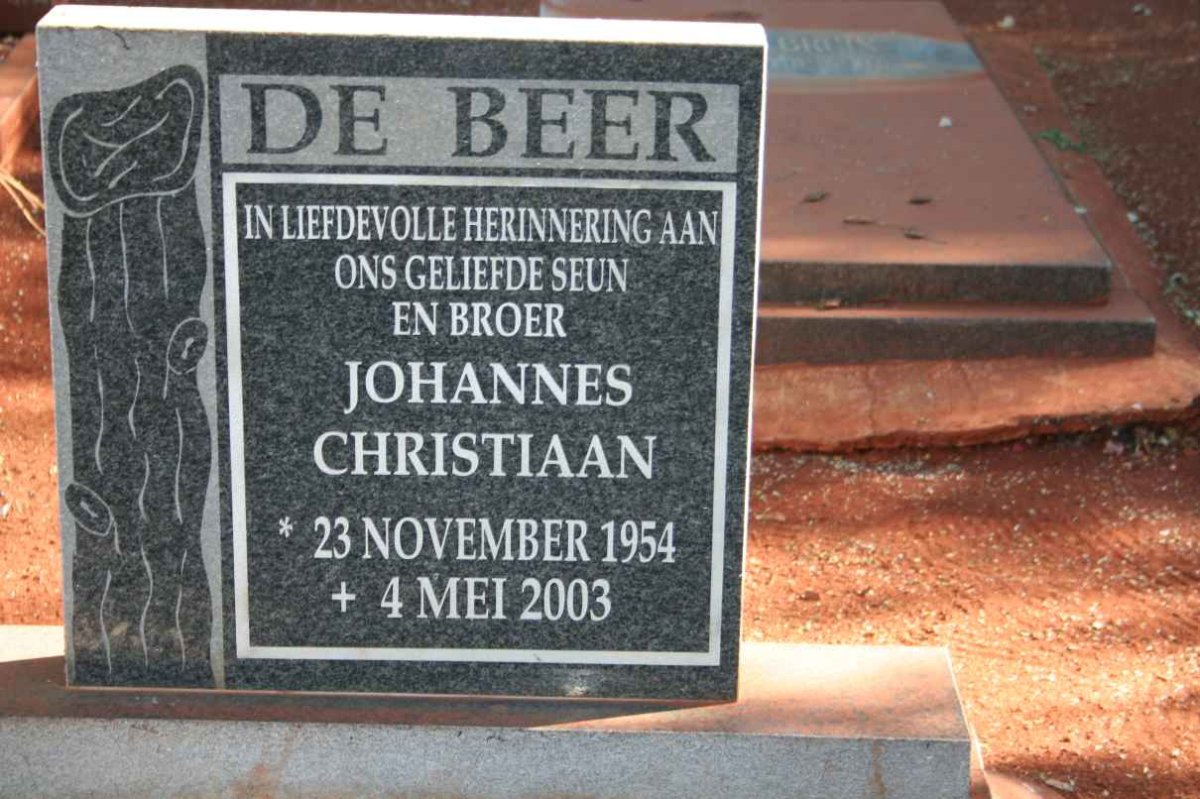BEER Johannes Christiaan, de 1954-2003