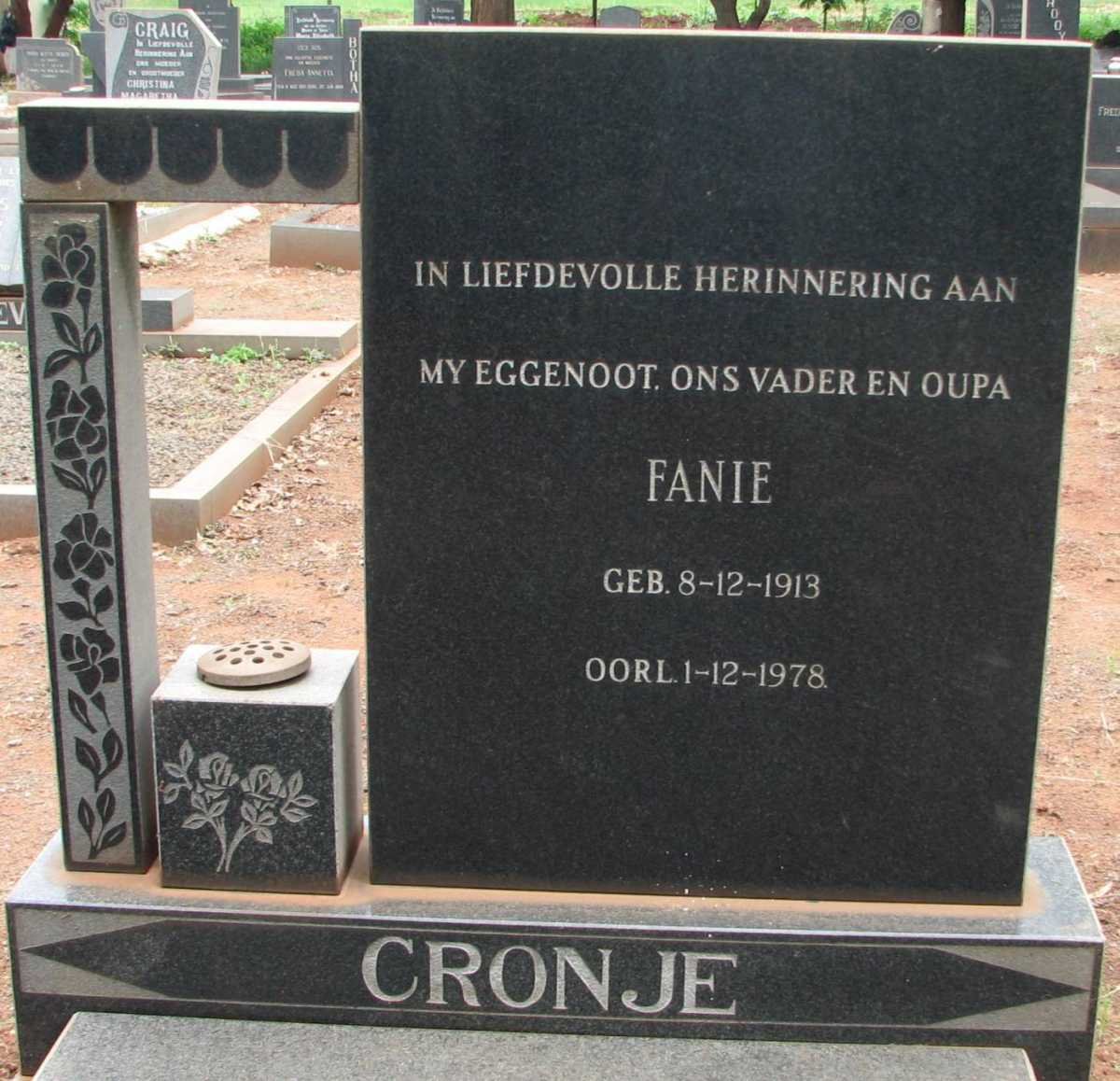 CRONJE Fanie 1913-1978