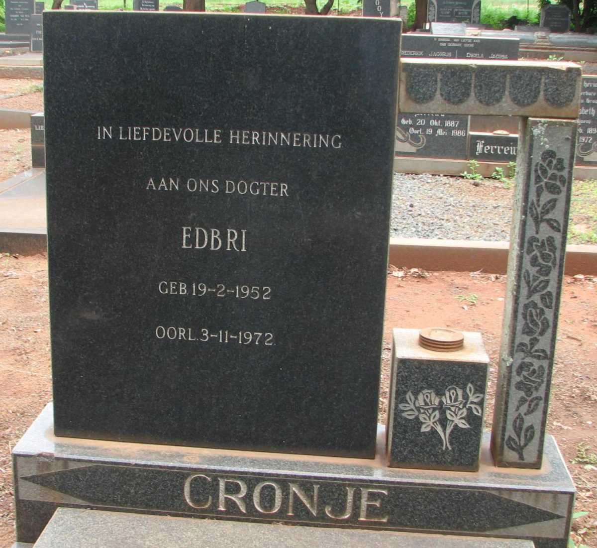 CRONJE Edbrie 1952-1972