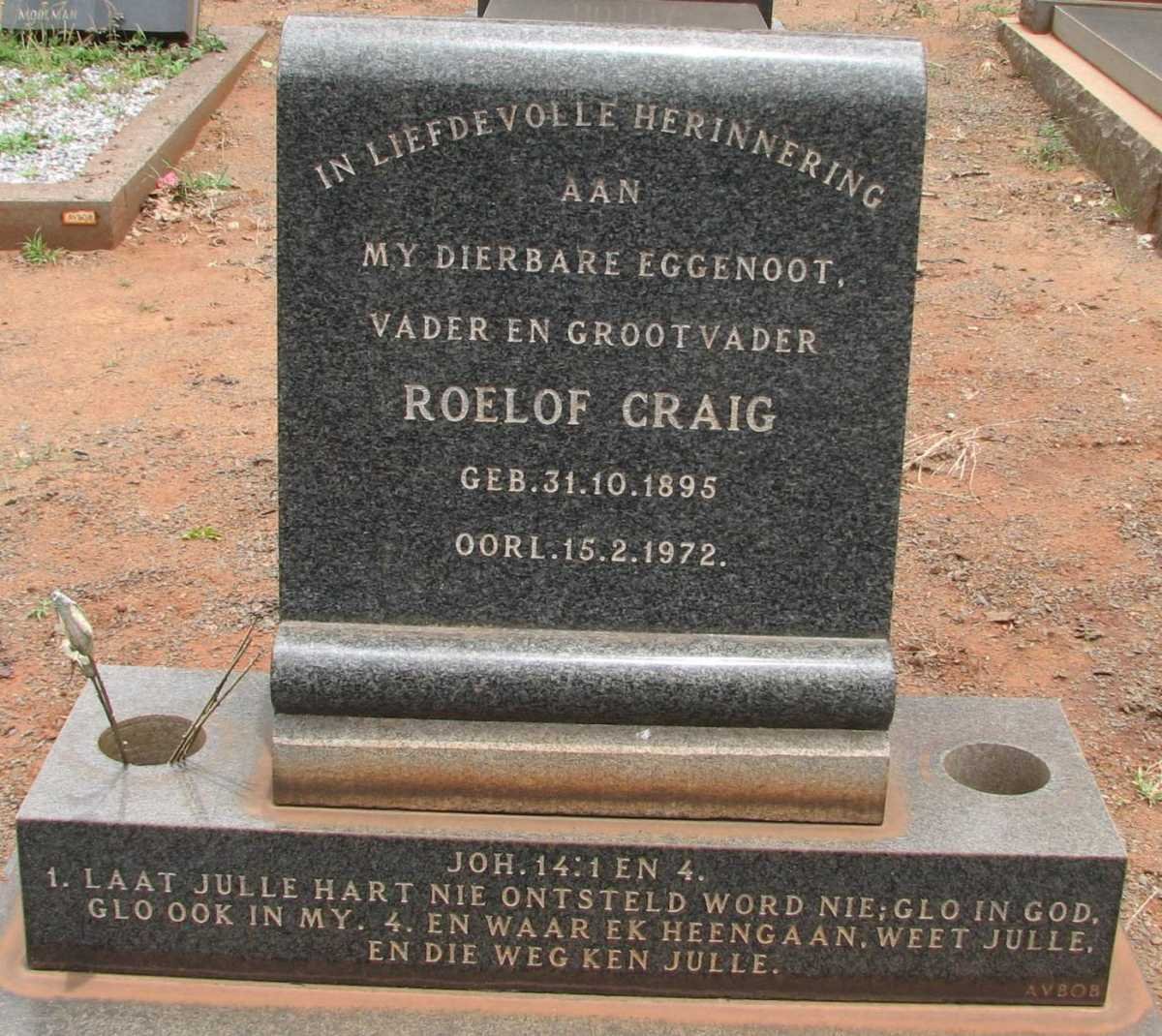 CRAIG Roelof 1895-1972