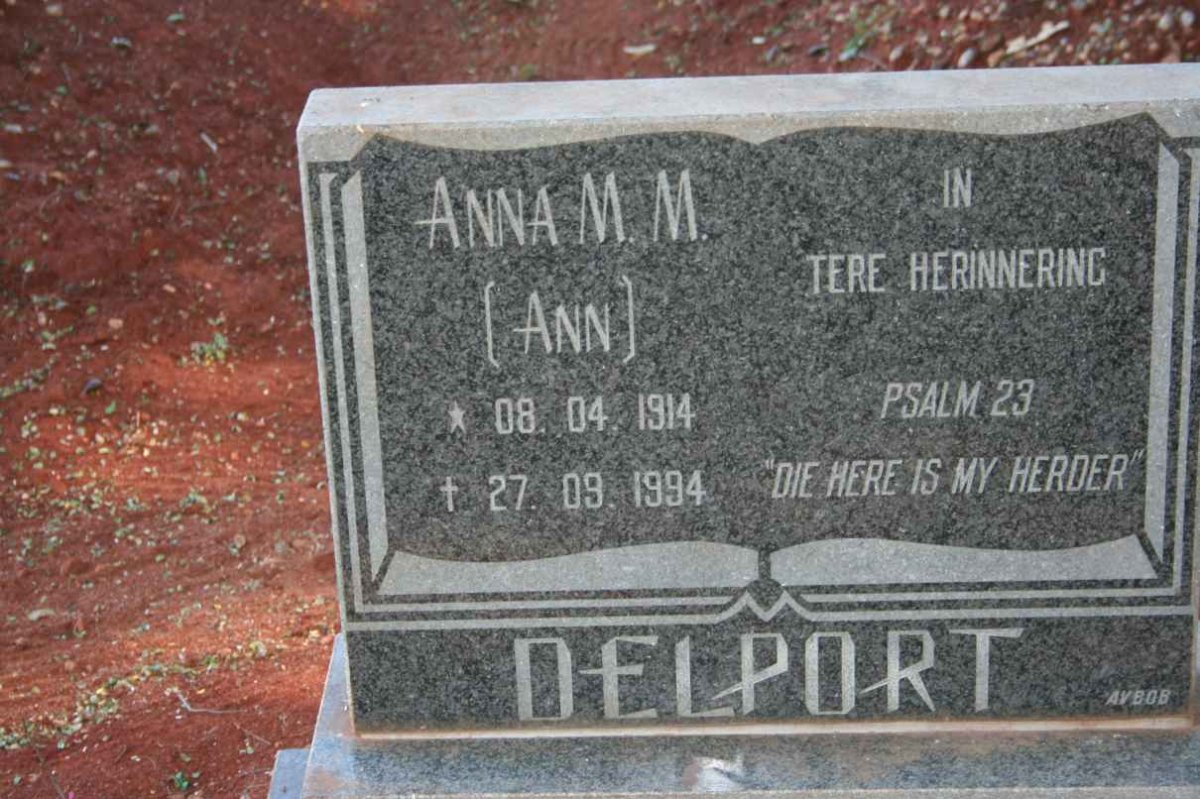 DELPORT Anna M.M. 1914-1994