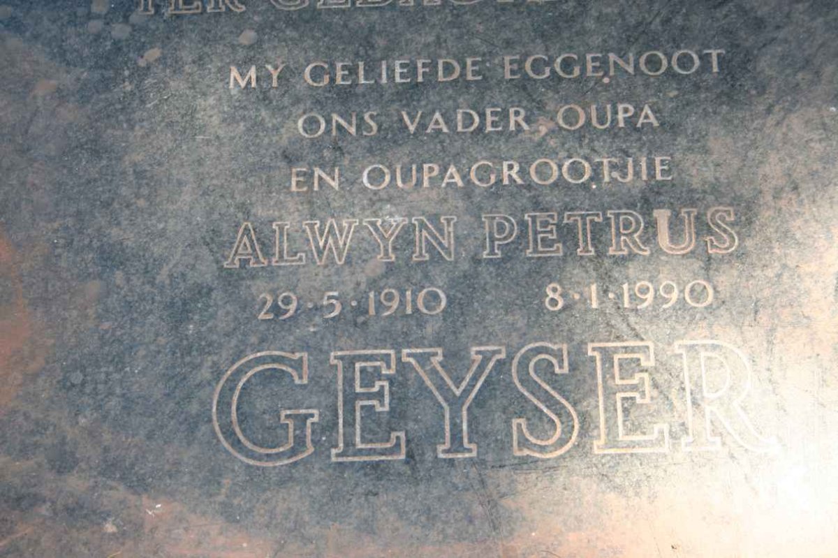 GEYSER Alwyn Petrus 1910-1990
