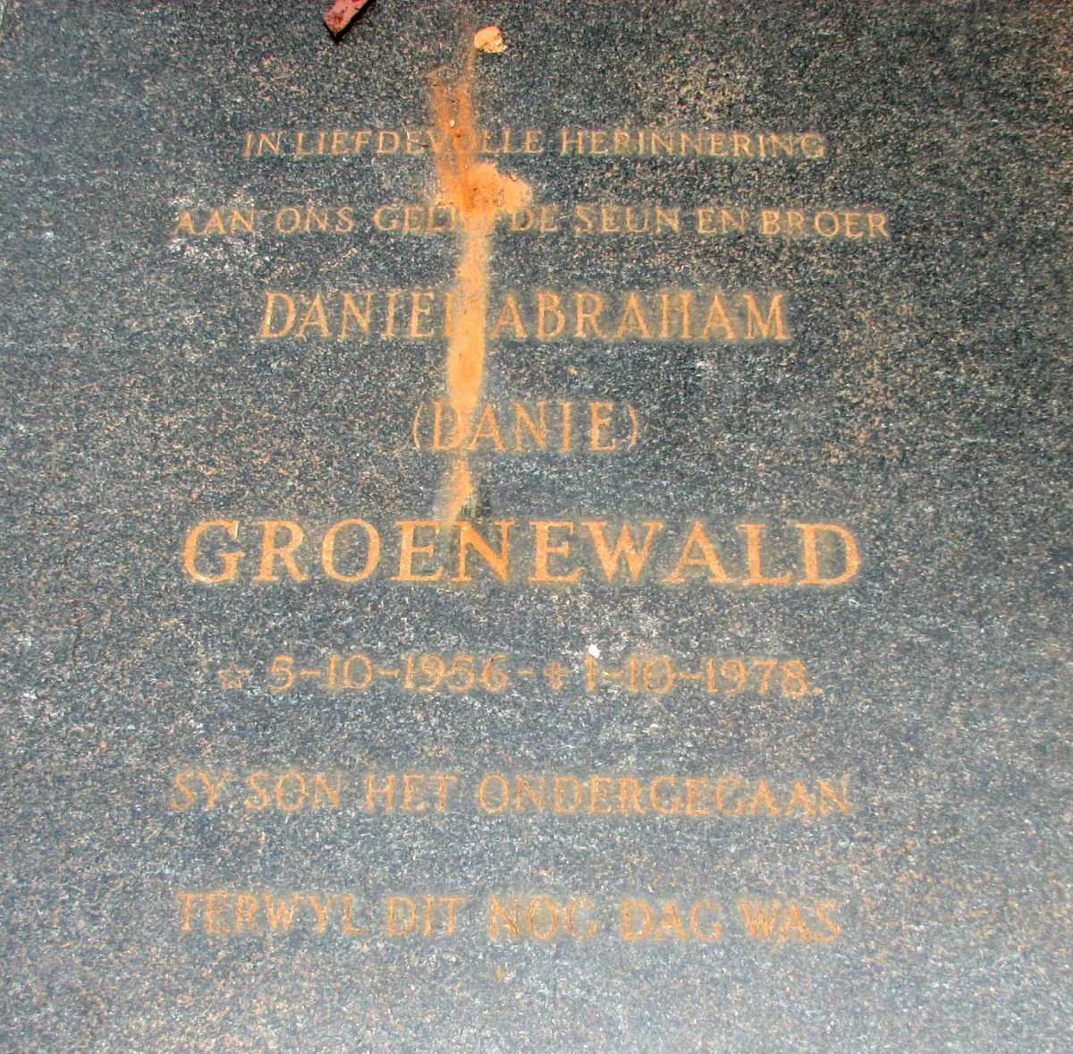 GROENEWALD Daniel Abraham 1956-1978