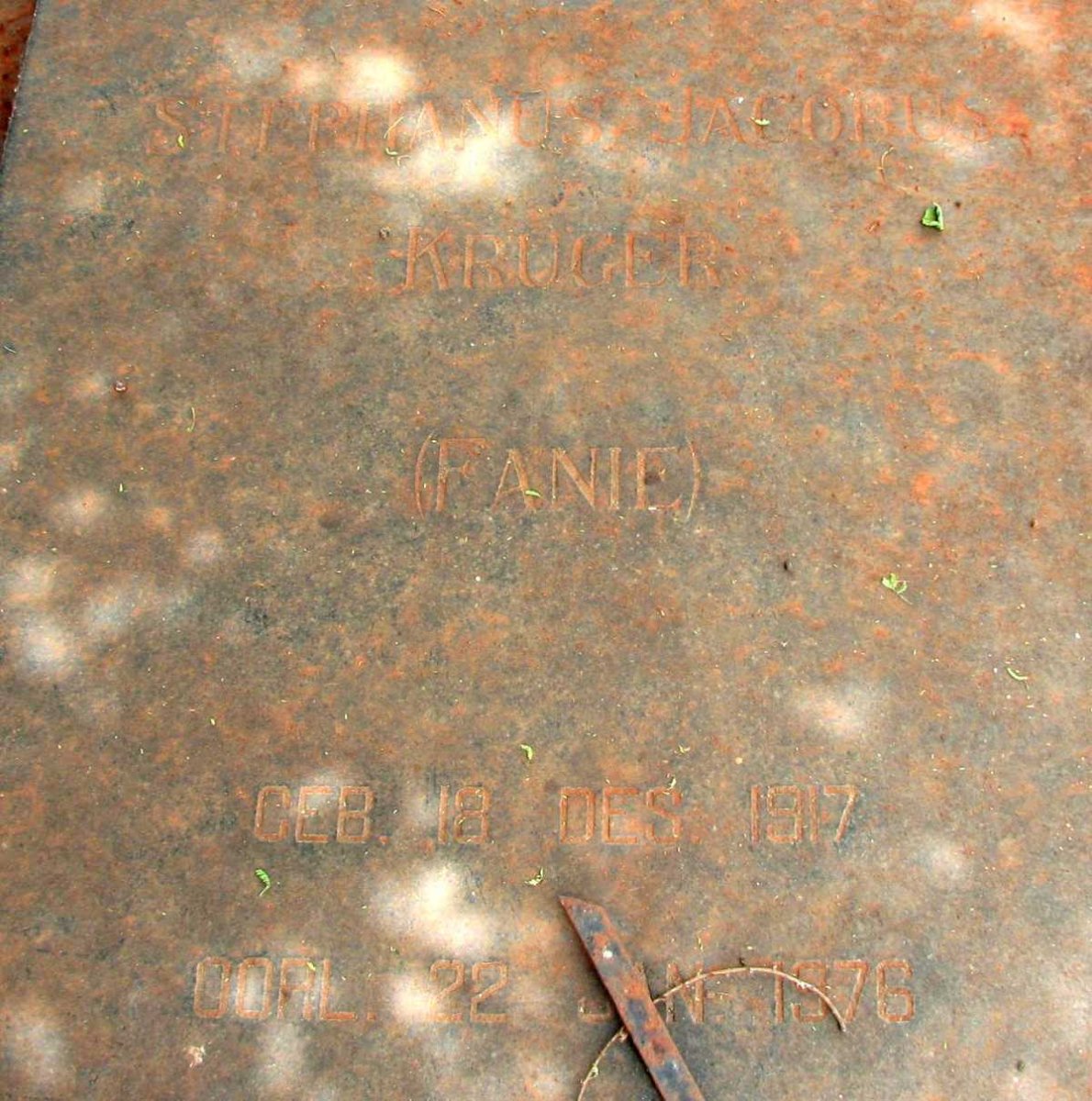 KRUGER Stephanus Jacobus 1917-1976