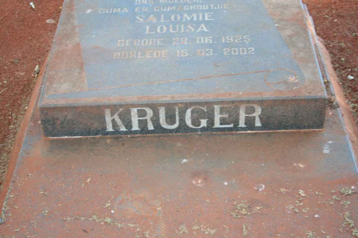 KRUGER Salomie Louisa 1925-2002