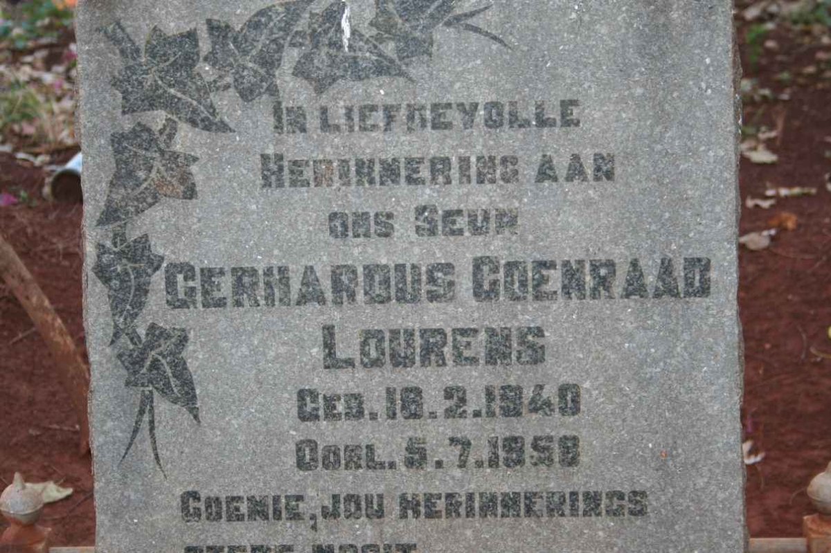 LOURENS Gerhardus Coenraad 1940-1958