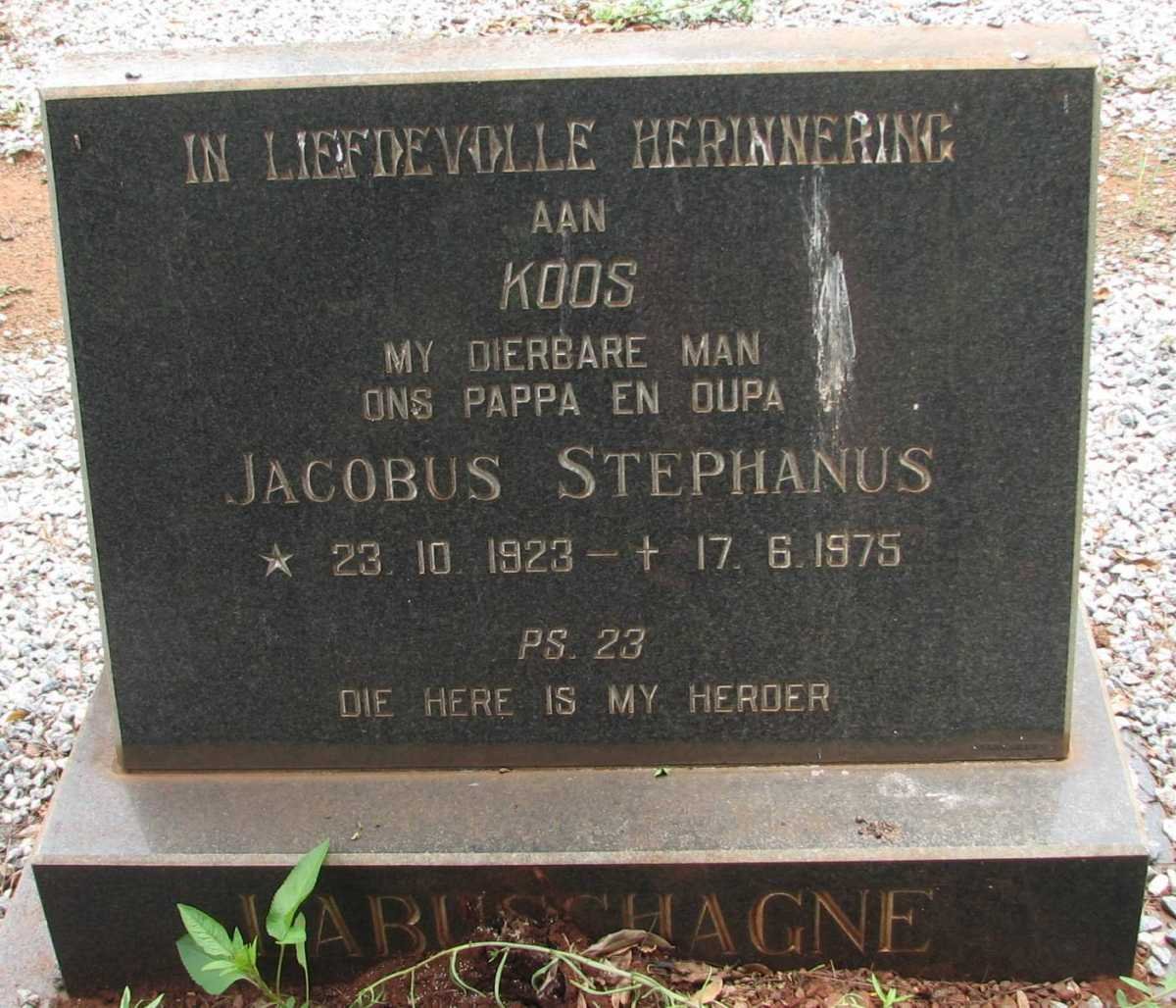 LABUSCHAGNE Jacobus Stephanus 1923-1975