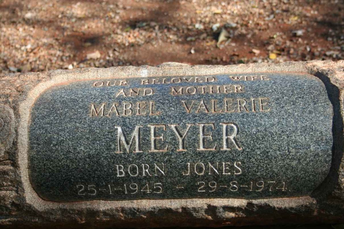 MEYER Mabel Valerie nee JONES 1945-1974