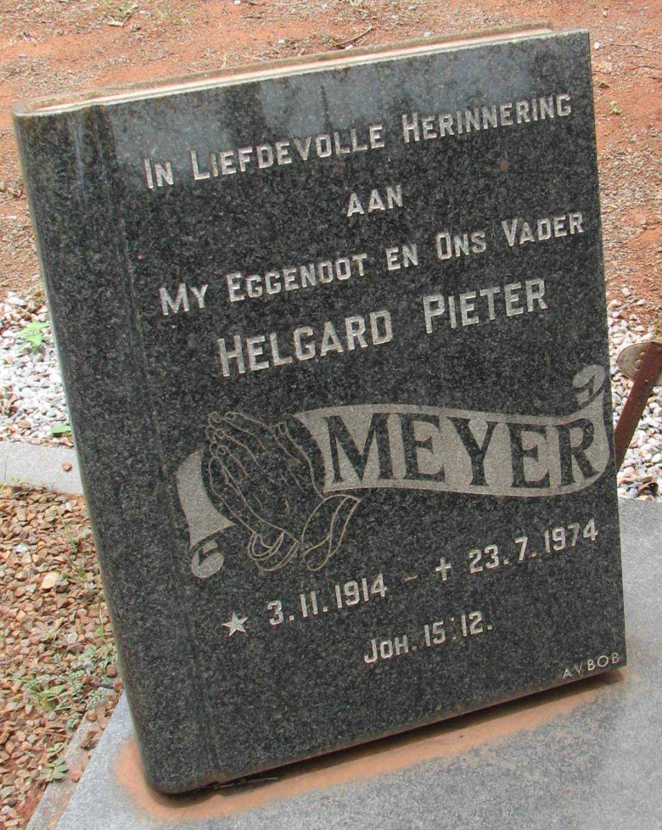MEYER Helgard Pieter 1914-1974