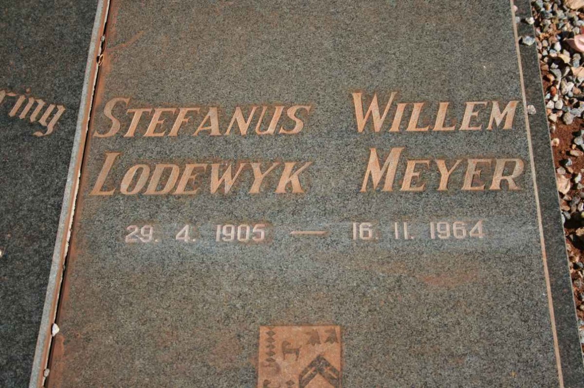 MEYER Stefanus Willem Lodewyk 1905-1964 &amp; Anna Elizabeth 1914-1977