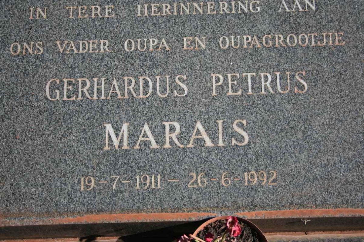 MARAIS Gerhardus Petrus 1911-1992