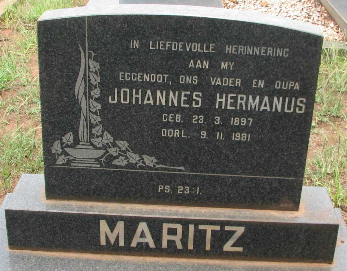 MARITZ Johannes Hermanus 1897-1981