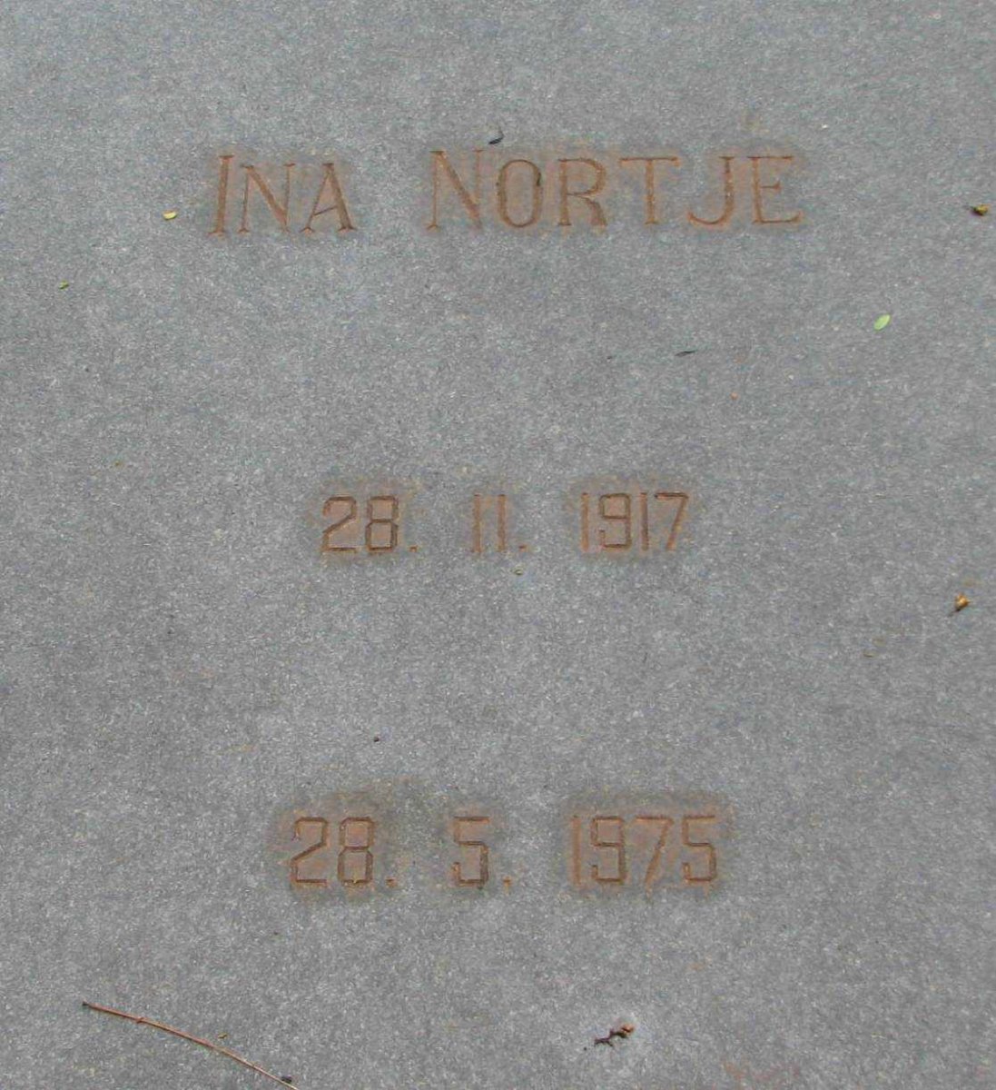 NORTJE Ina 1917-1975