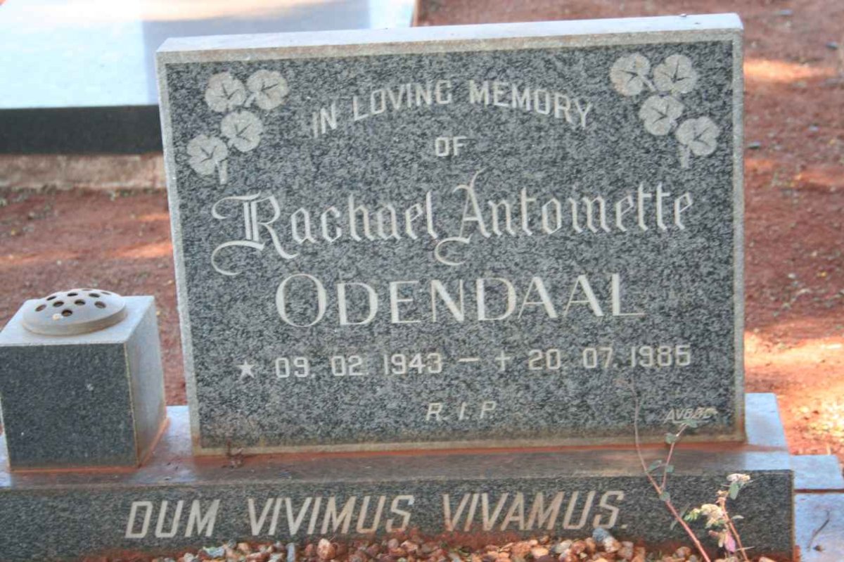 ODENDAAL Rachael Antoinette 1943-1985