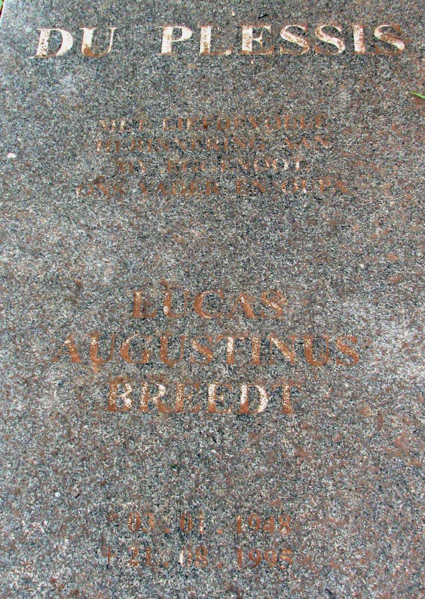 PLESSIS Lucas Augustinus Breedt, du 1948-1995