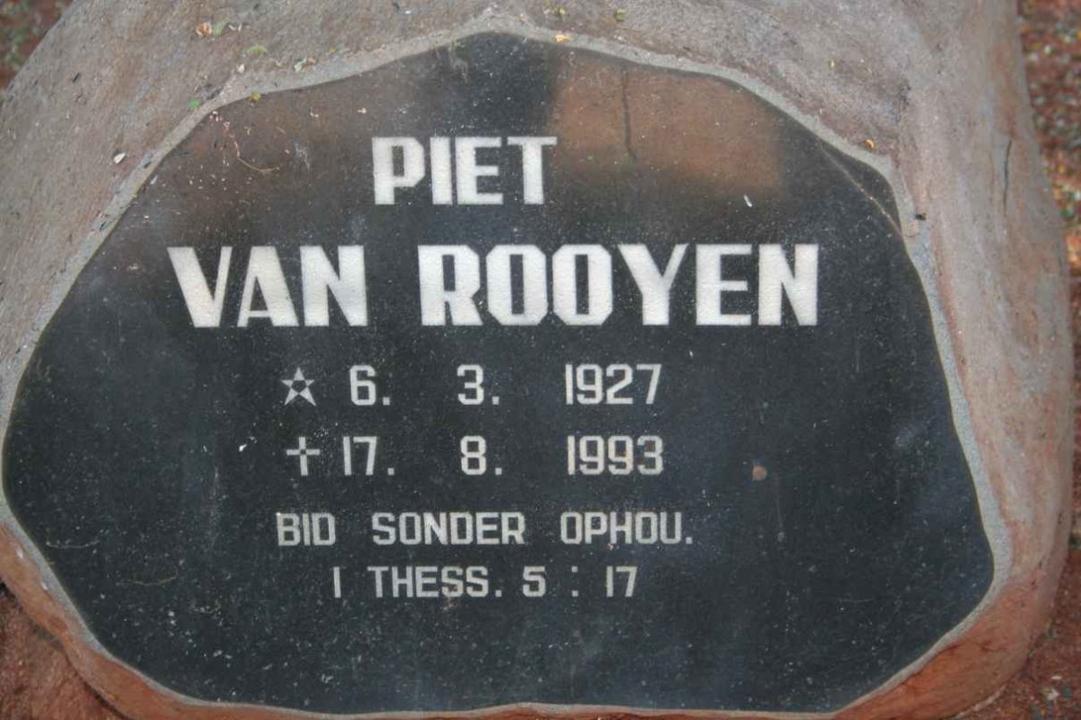 ROOYEN Piet, van 1927-1993