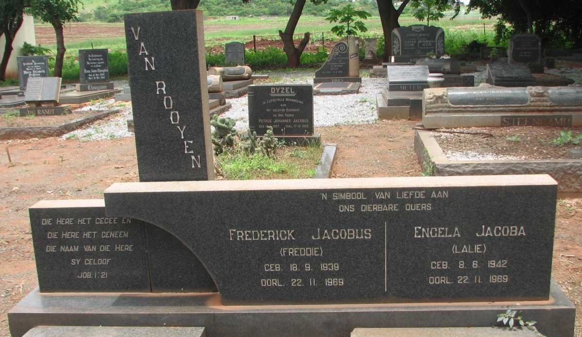 ROOYEN Frederick Jacobus, van 1939-1969 &amp; Engela Jacoba 1942-1969