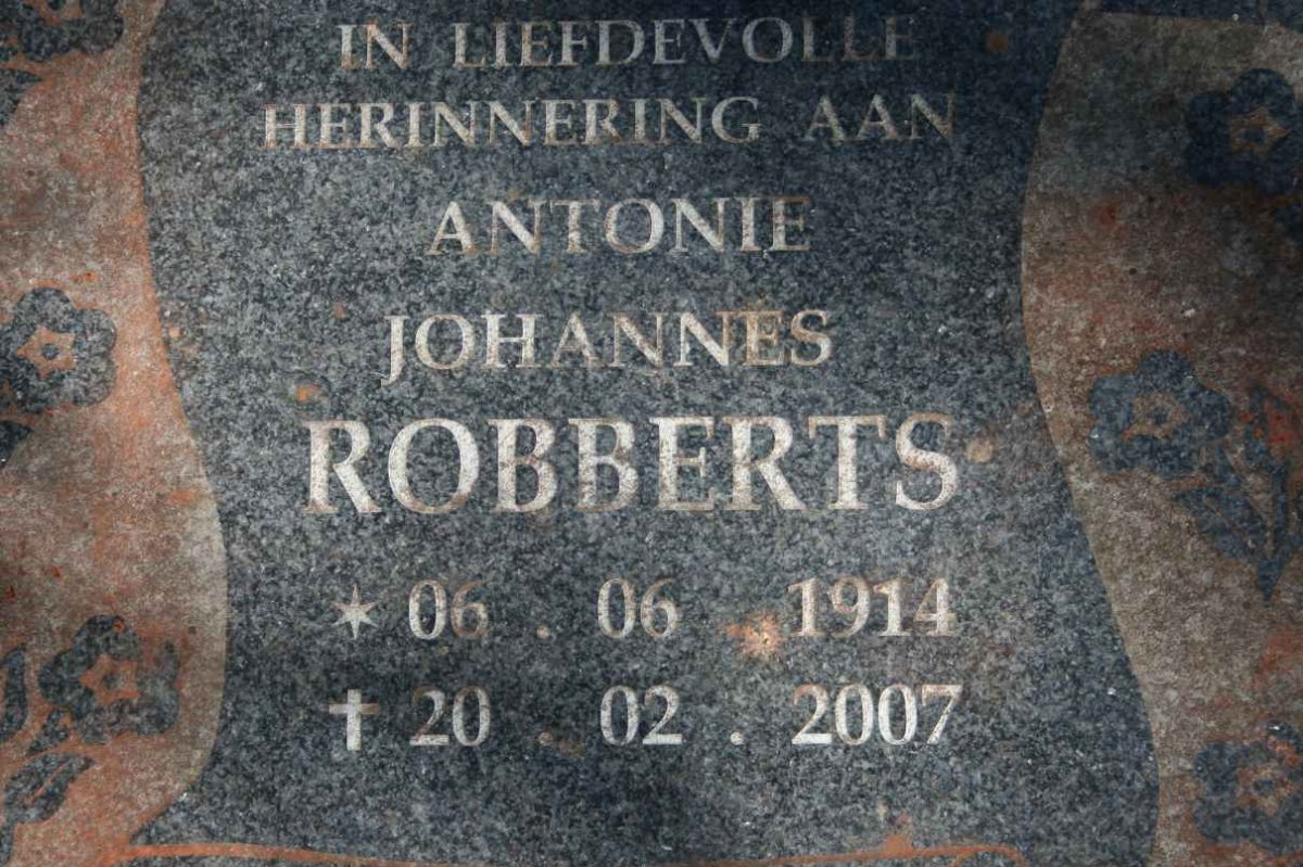 ROBBERTS Antonie Johannes 1914-2007