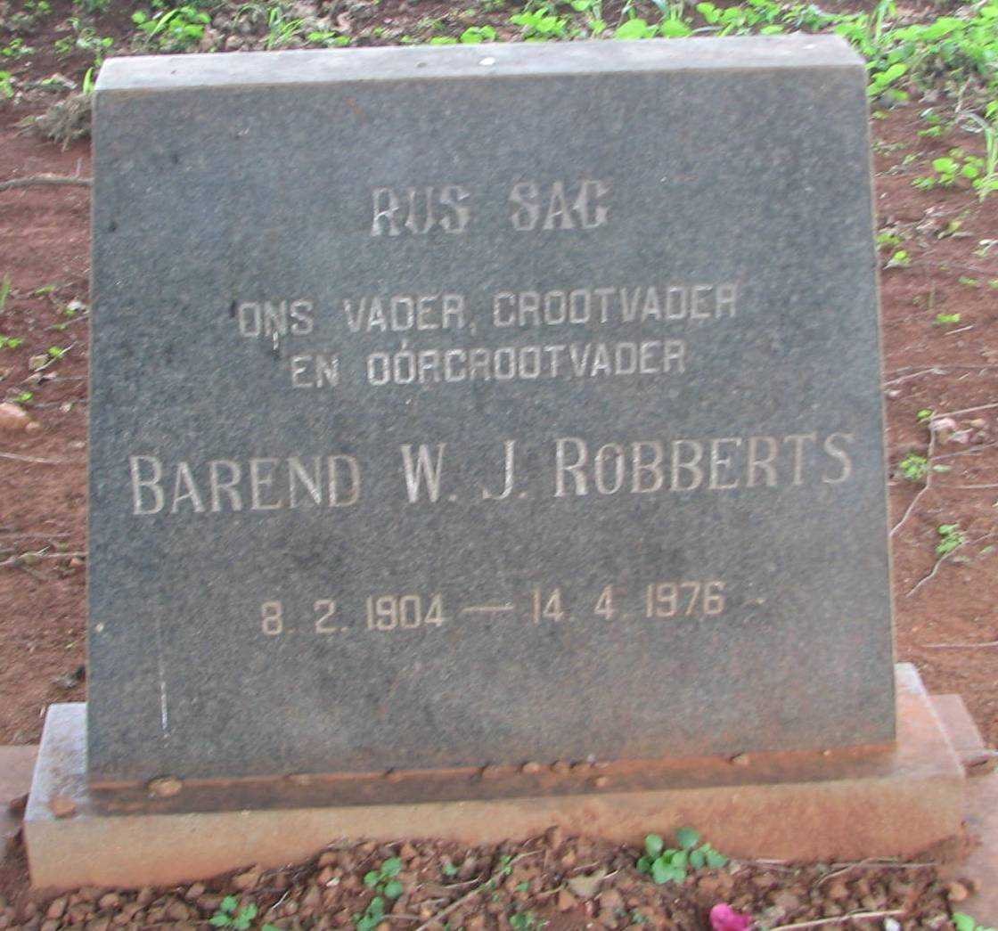 ROBBERTS Barend W.J. 1904-1976