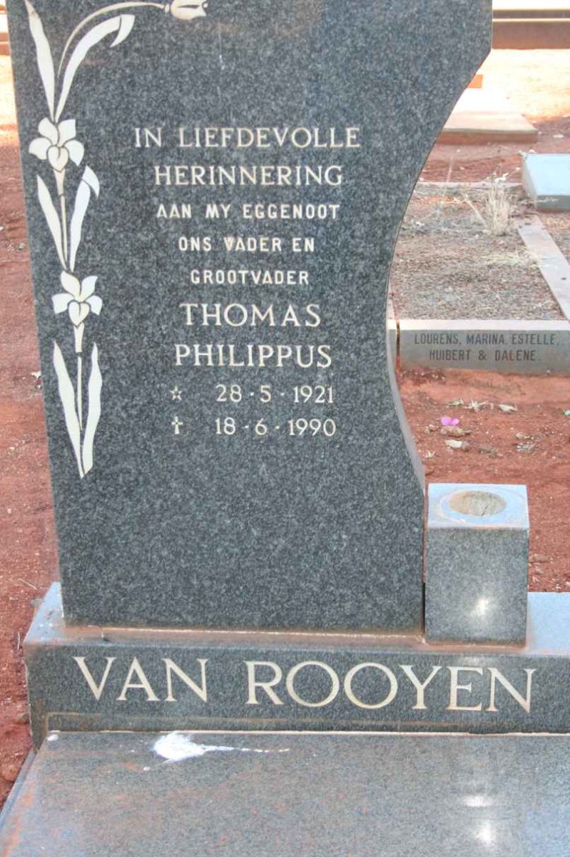 ROOYEN Thomas Philippus, van 1921-1990