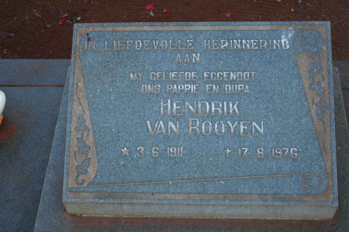 ROOYEN Hendrik, van 1911-1976