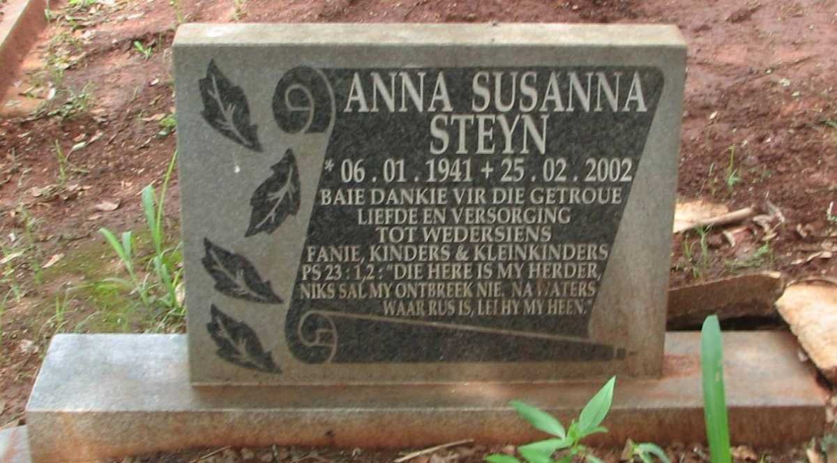 STEYN Anna Susanna 1941-2002