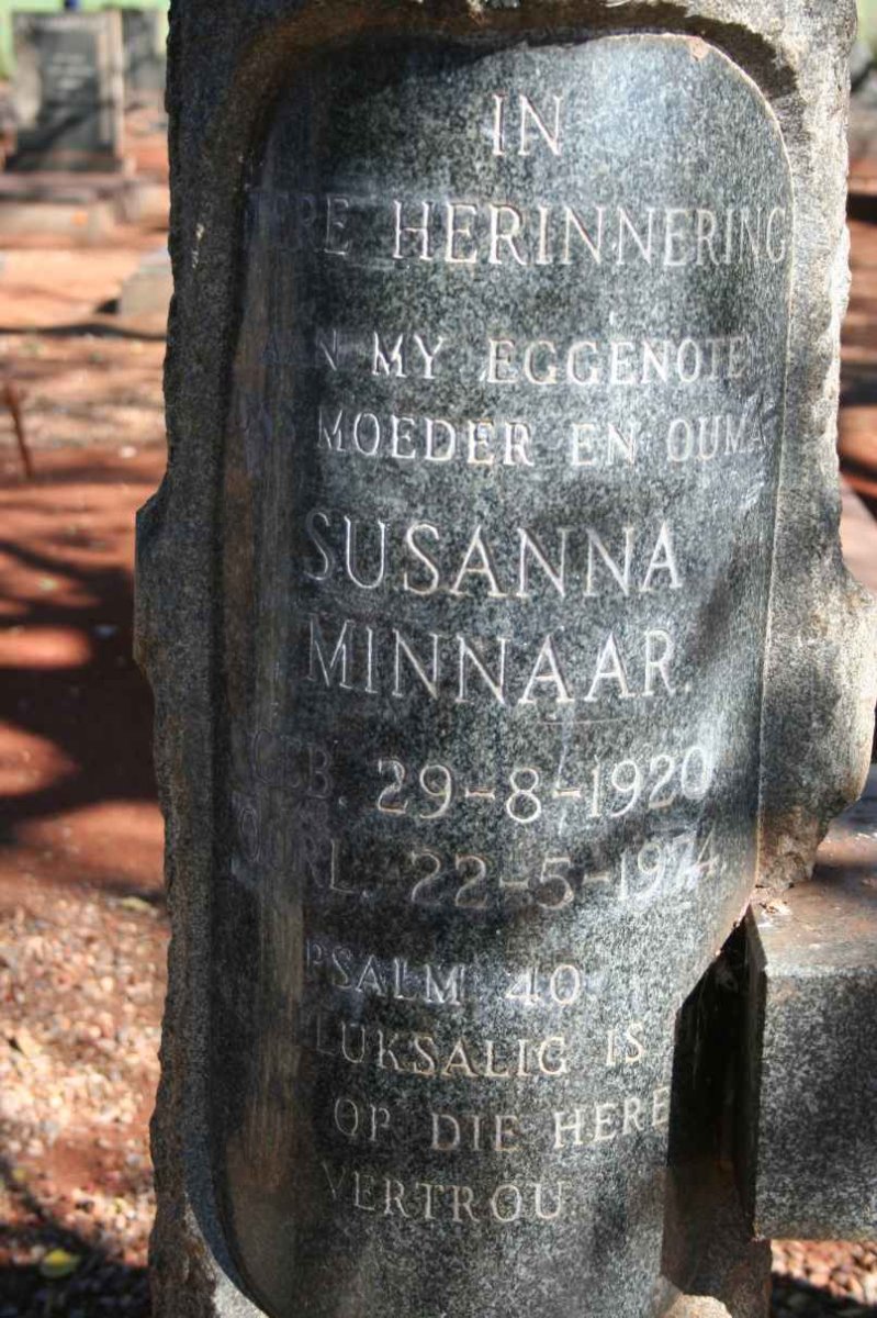 TERBLANCHE Susanna Minnaar 1920-1974