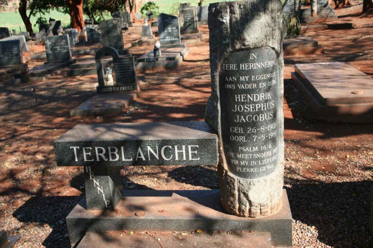 TERBLANCHE Hendrik Josephus Jacobus 1912-1981