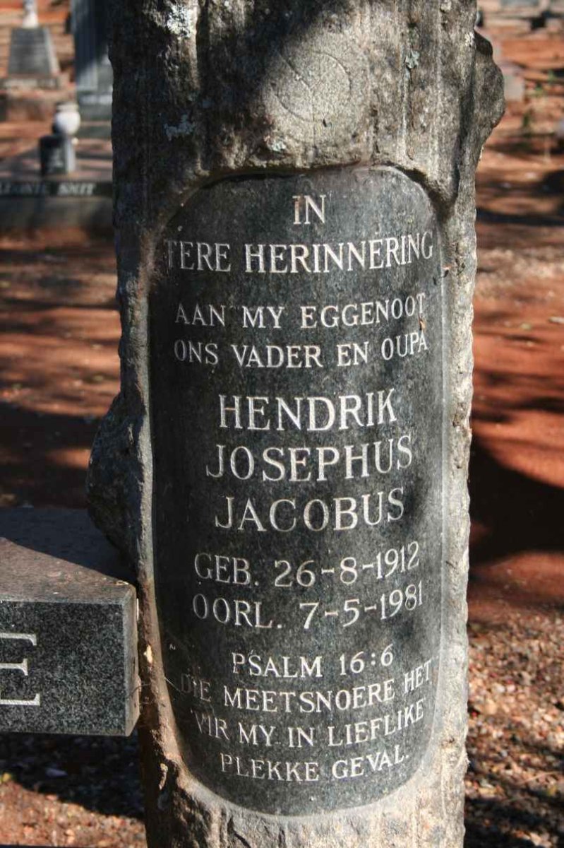 TERBLANCHE Hendrik Josephus Jacobus 1912-1981