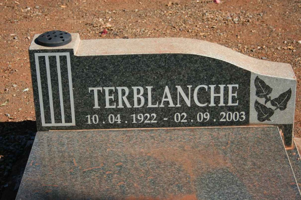 TERBLANCHE Maria Magdalena nee KLEINHAUS 1922-2003