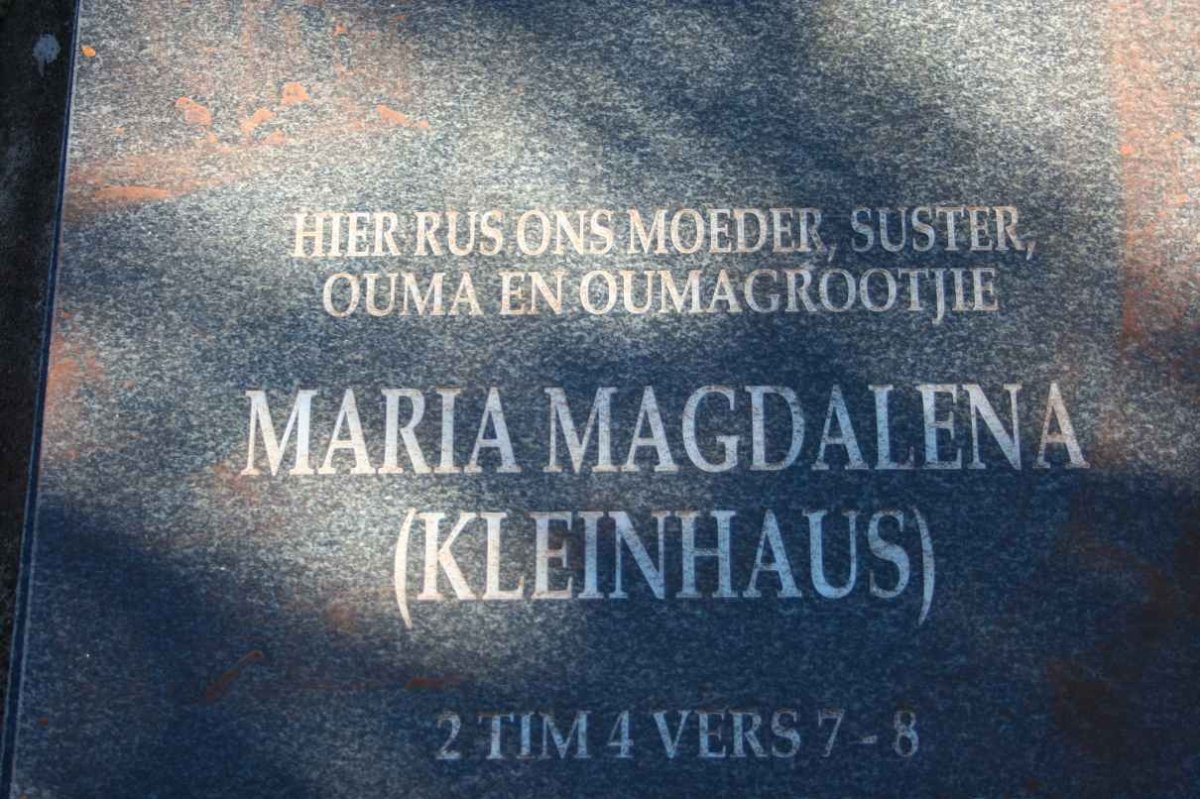 TERBLANCHE Maria Magdalena nee KLEINHAUS 1922-2003