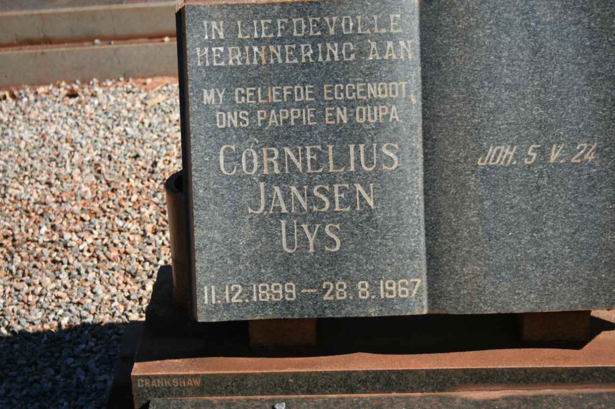 UYS Cornelius Jansen 1899-1967