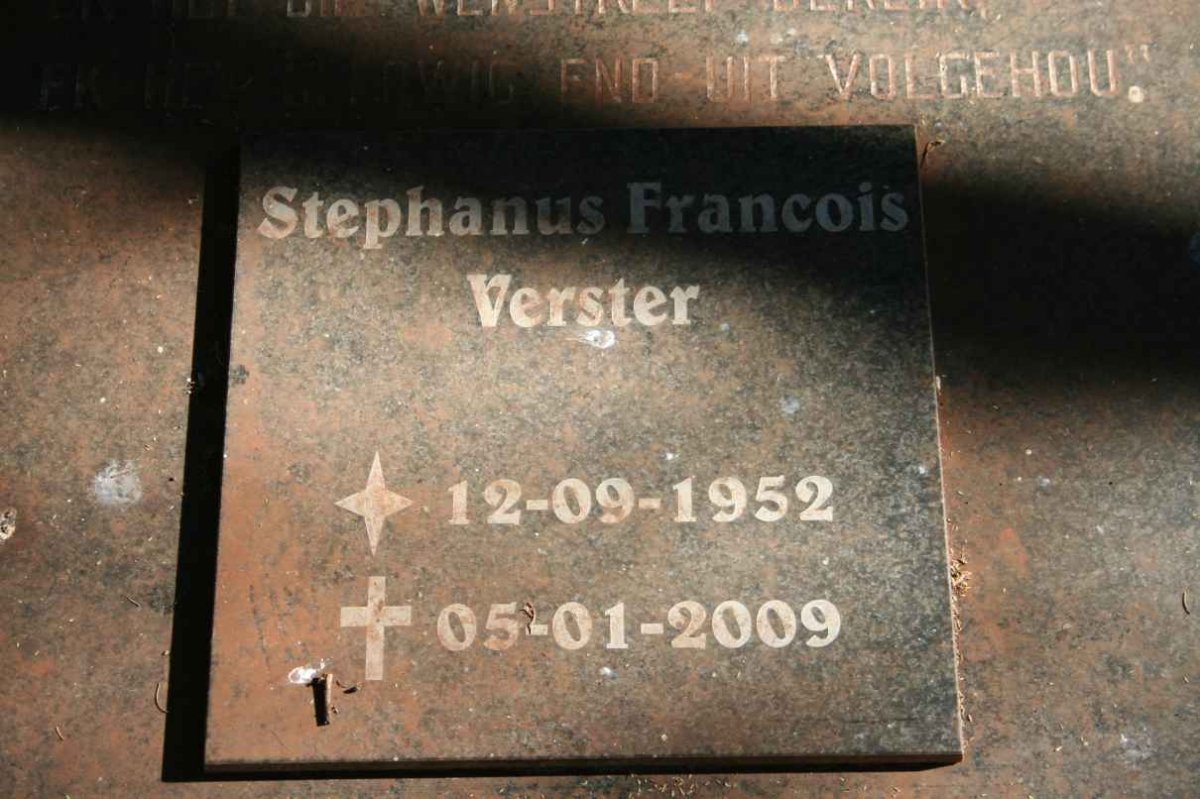 VERSTER Stephanus Francois 1952-2009