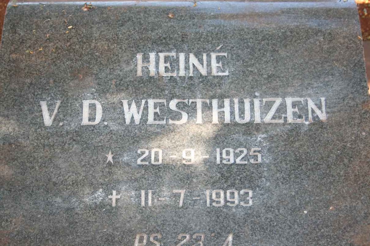 WESTHUIZEN Heiné, v.d. 1925-1993