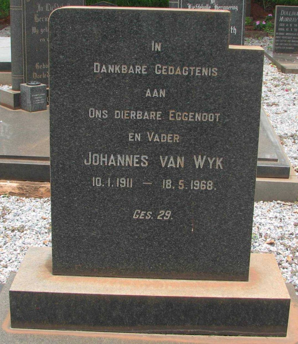WYK Johannes, van 1911-1968