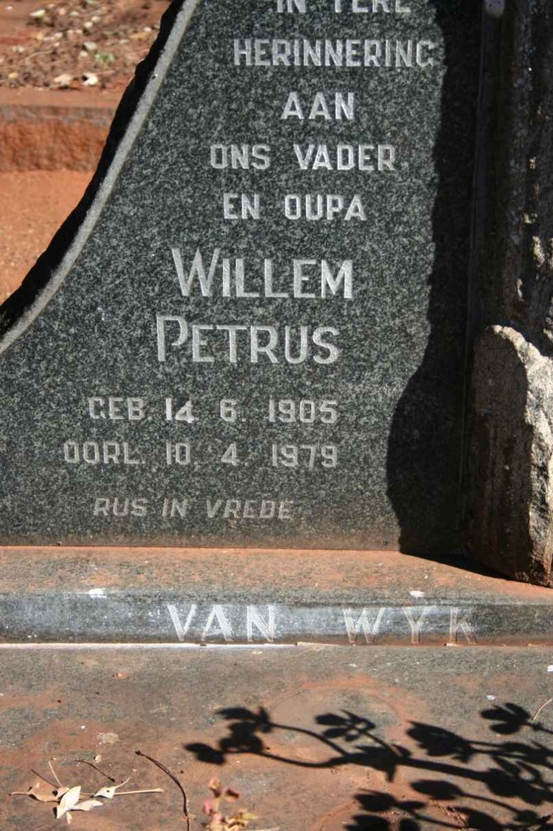 WYK Willem Petrus, van 1905-1979 &amp; Anna Johanna Maria WILLIAMS 1909-1969