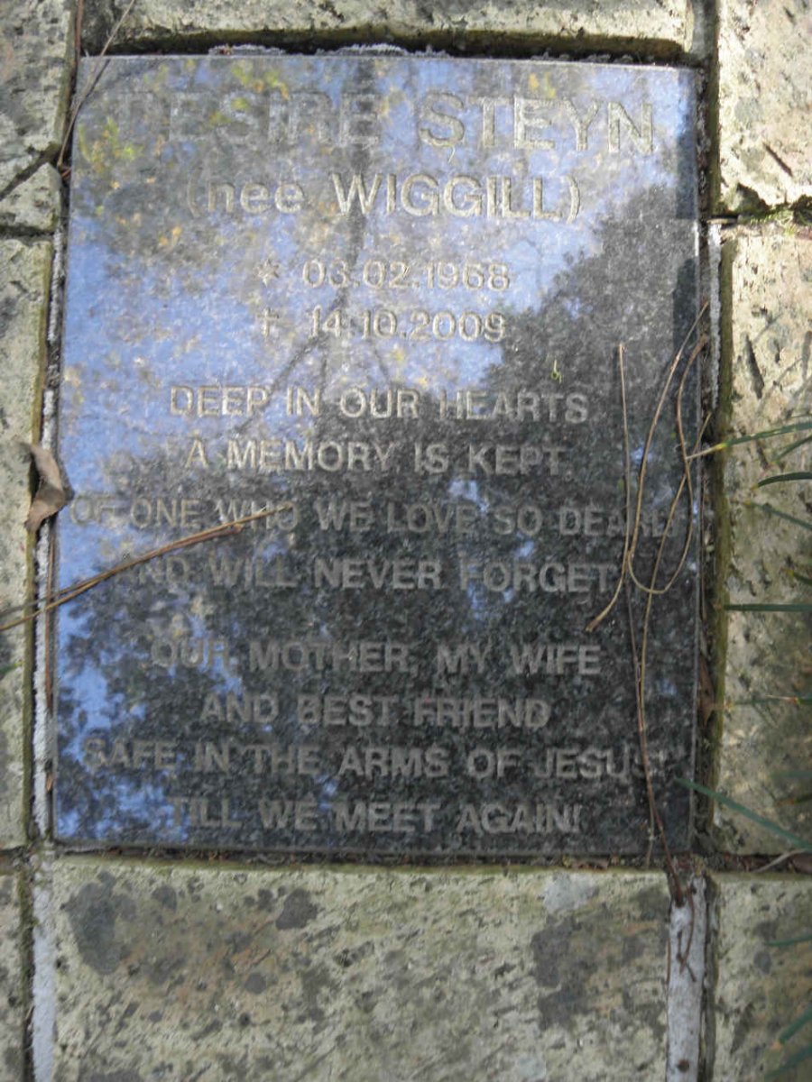STEYN Desire nee WIGGILL 1968-2009
