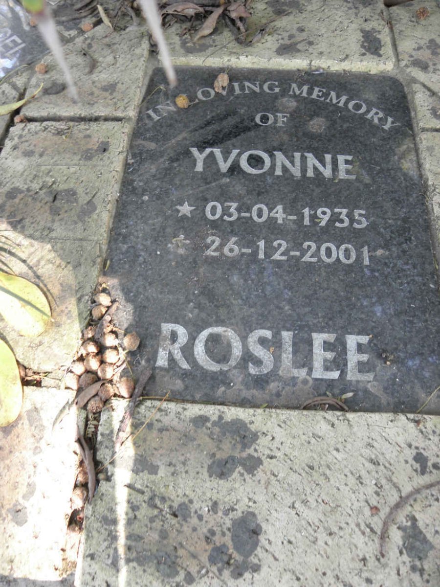 ROSLEE Yvonne 1935-2001