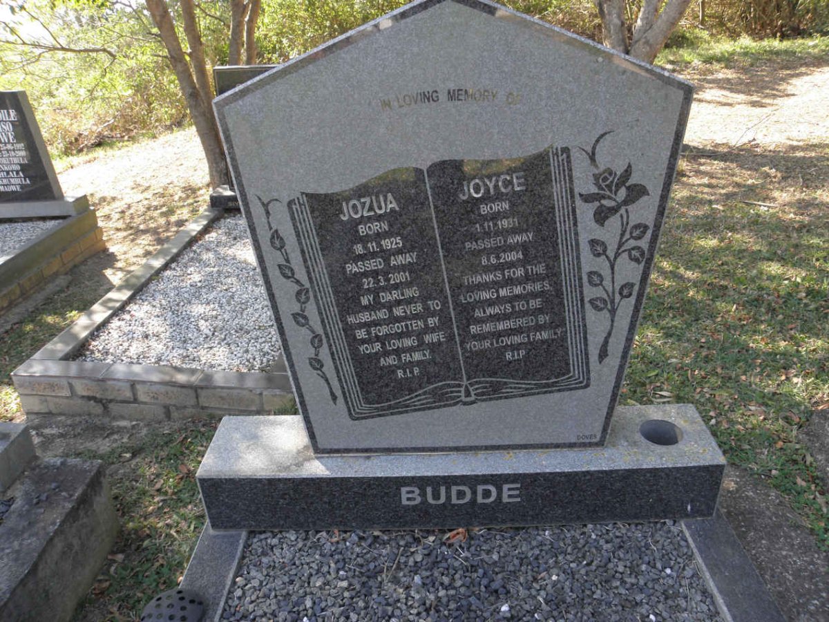 BUDDE Jozua 1925-2001 &amp; Joyce 1931-2004