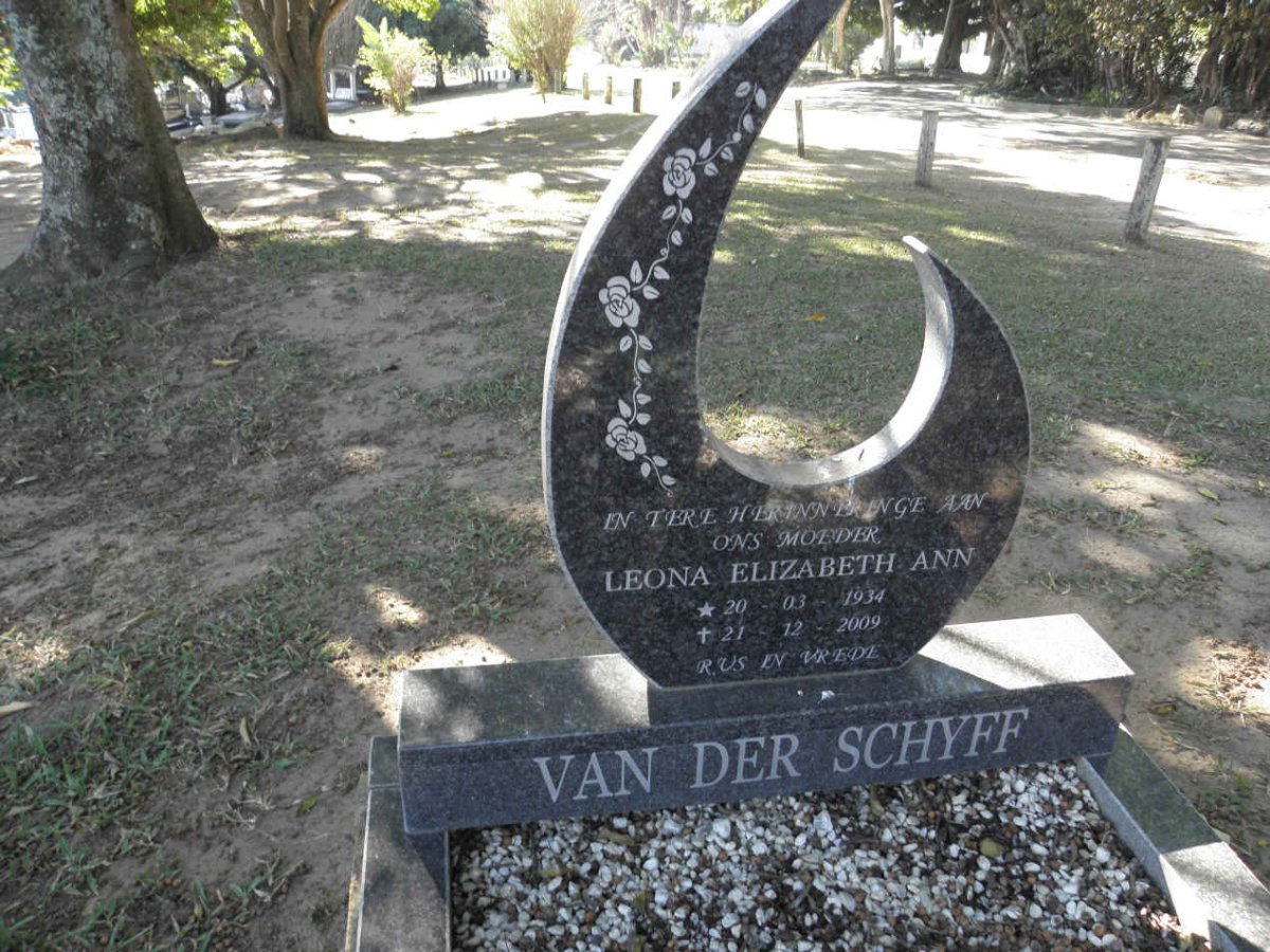 SCHYFF Leona Elizabeth Ann, van der 1934-2009