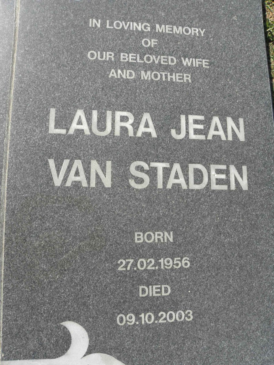 STADEN Laura Jean, van 1956-2003