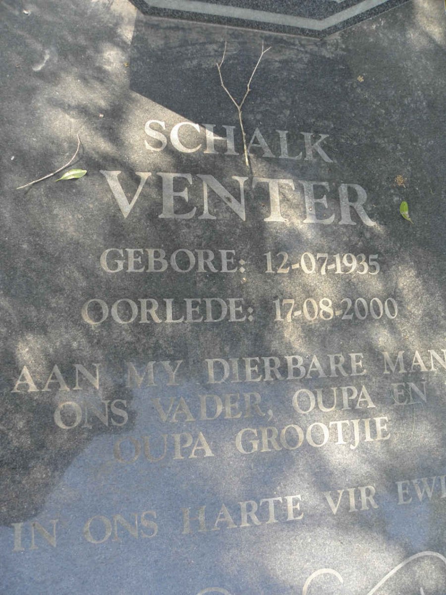 VENTER Schalk 1935-2000