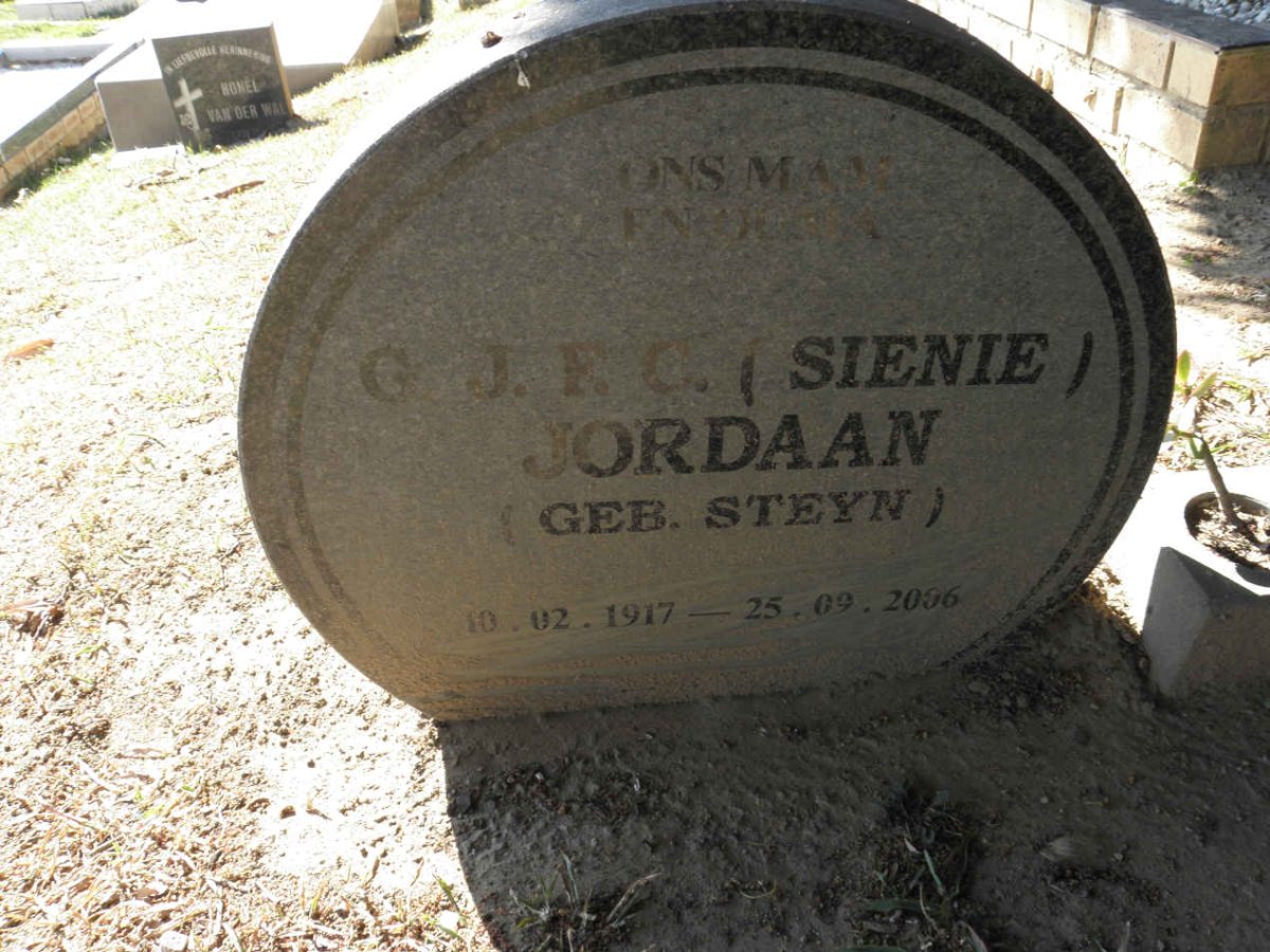 JORDAAN G.J.F.C. nee STEYN 1917-2006