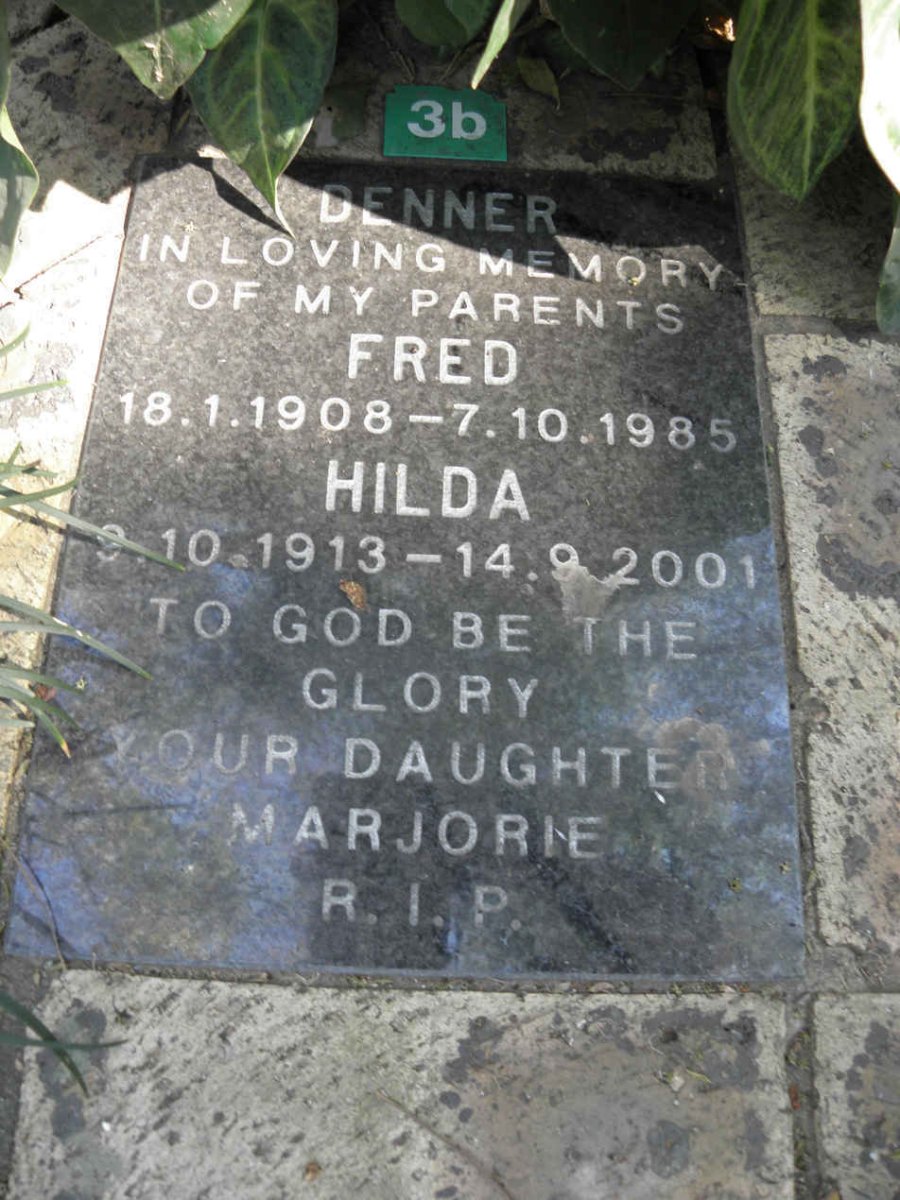DENNER Fred 1908-1985 &amp; Hilda 1913-2001