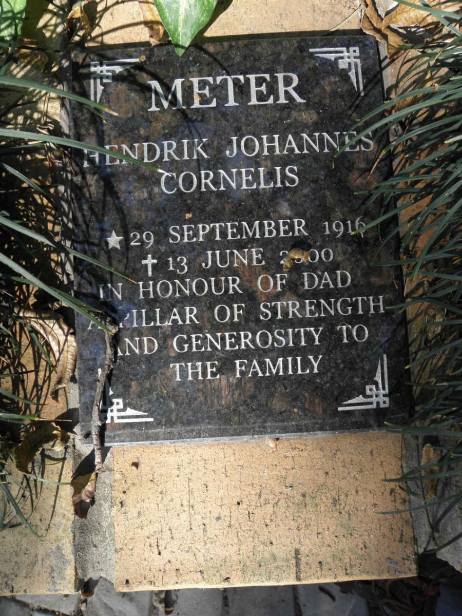 METER Hendrik Johannes Cornelis 1916-2000