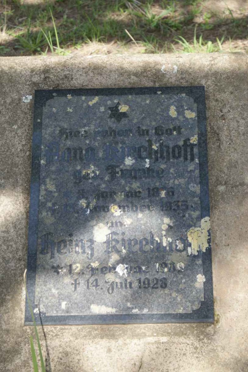 KIRCHHOFF Heinz 18??-1928 &amp; Anna FRANKE 18?6-1935