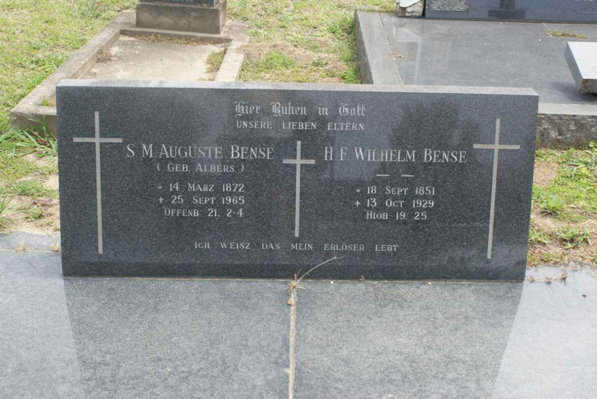 BENSE H.F. Wilhelm 1851-1929 &amp; S.M. Auguste ALBERS 1872-1965